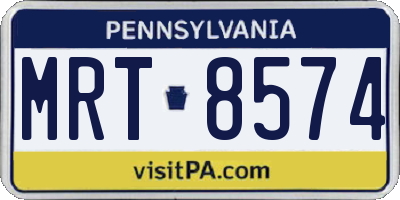 PA license plate MRT8574