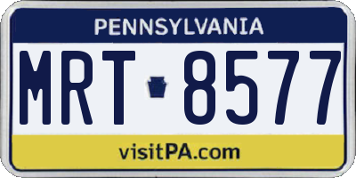 PA license plate MRT8577