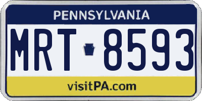 PA license plate MRT8593