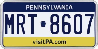 PA license plate MRT8607