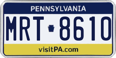 PA license plate MRT8610
