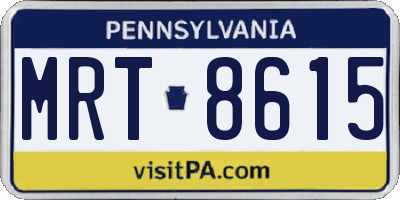 PA license plate MRT8615