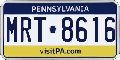 PA license plate MRT8616