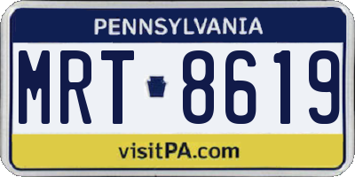 PA license plate MRT8619