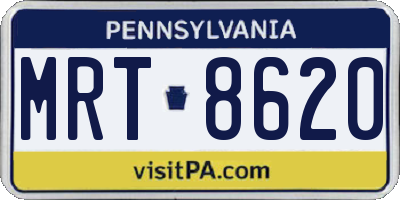 PA license plate MRT8620