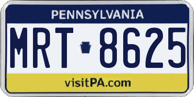 PA license plate MRT8625