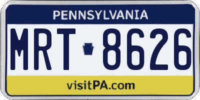 PA license plate MRT8626