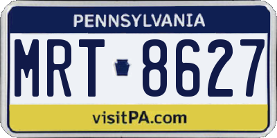 PA license plate MRT8627
