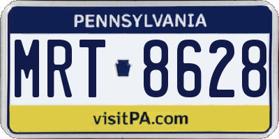 PA license plate MRT8628