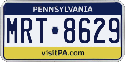 PA license plate MRT8629
