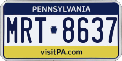 PA license plate MRT8637