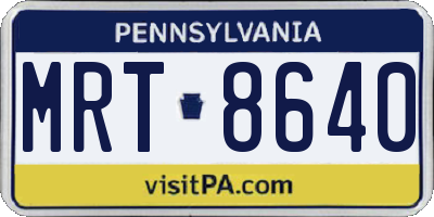 PA license plate MRT8640