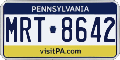 PA license plate MRT8642