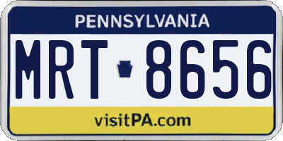 PA license plate MRT8656