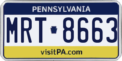 PA license plate MRT8663