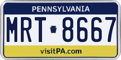 PA license plate MRT8667