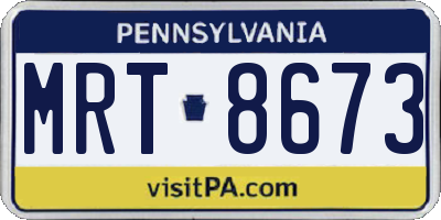 PA license plate MRT8673