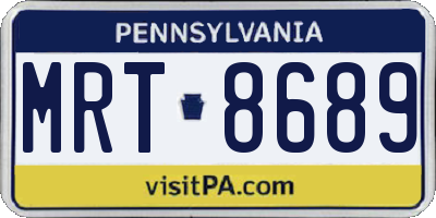 PA license plate MRT8689