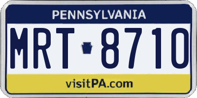 PA license plate MRT8710