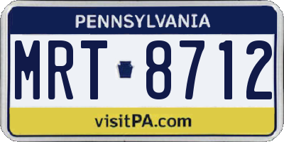 PA license plate MRT8712