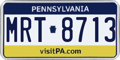 PA license plate MRT8713