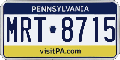 PA license plate MRT8715