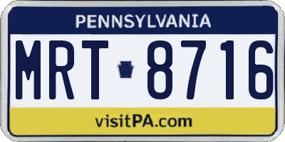 PA license plate MRT8716