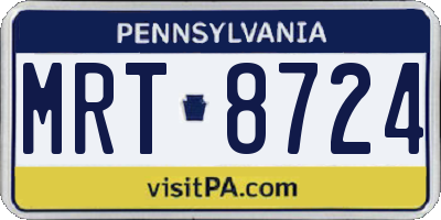 PA license plate MRT8724