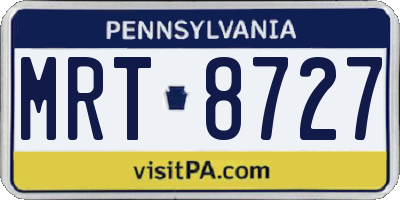 PA license plate MRT8727