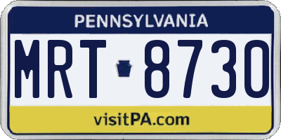 PA license plate MRT8730