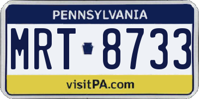 PA license plate MRT8733