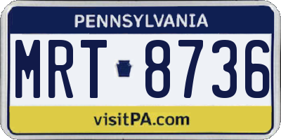 PA license plate MRT8736
