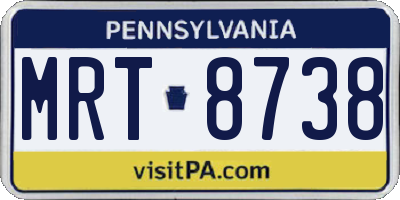 PA license plate MRT8738