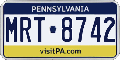 PA license plate MRT8742