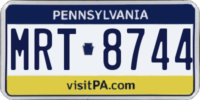 PA license plate MRT8744
