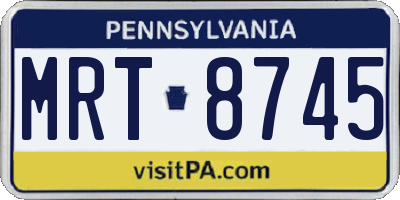 PA license plate MRT8745