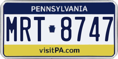PA license plate MRT8747