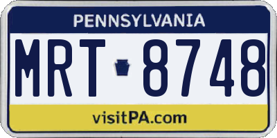 PA license plate MRT8748