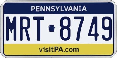 PA license plate MRT8749
