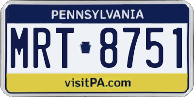 PA license plate MRT8751