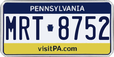 PA license plate MRT8752