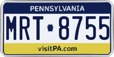 PA license plate MRT8755