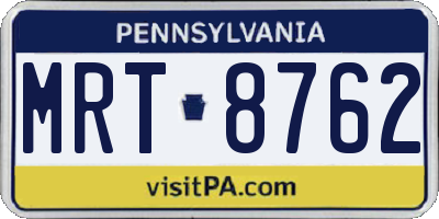 PA license plate MRT8762