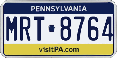PA license plate MRT8764