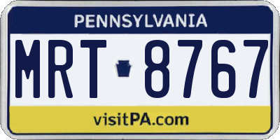 PA license plate MRT8767