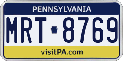 PA license plate MRT8769