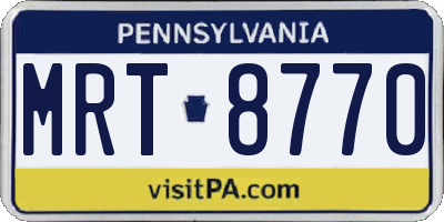 PA license plate MRT8770