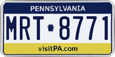 PA license plate MRT8771