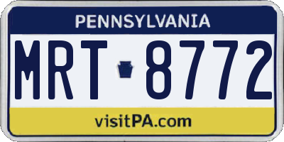 PA license plate MRT8772