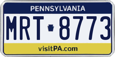 PA license plate MRT8773